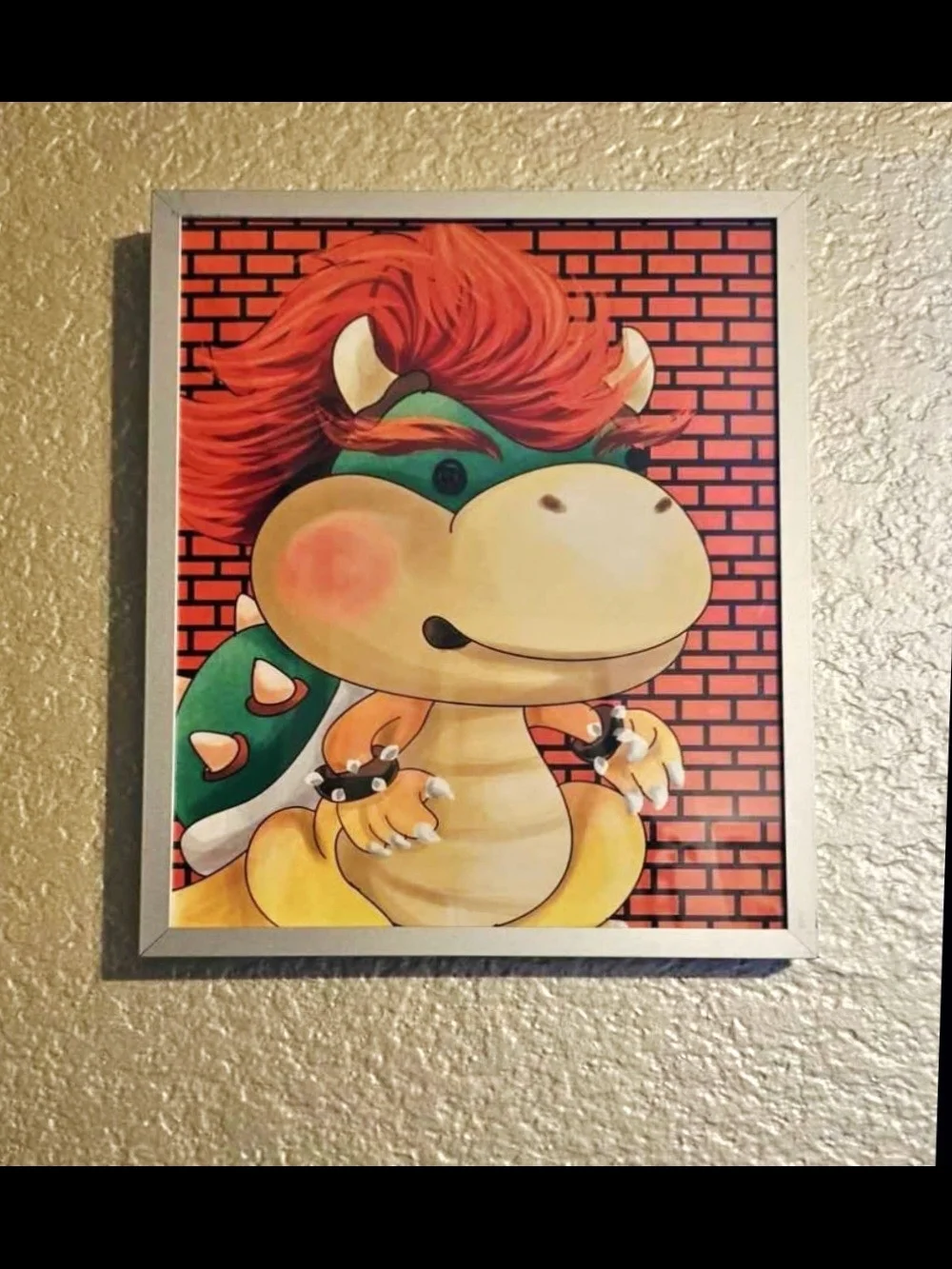 Msrio Bross Frame  Wall Art Print - Red, Green & Yellow